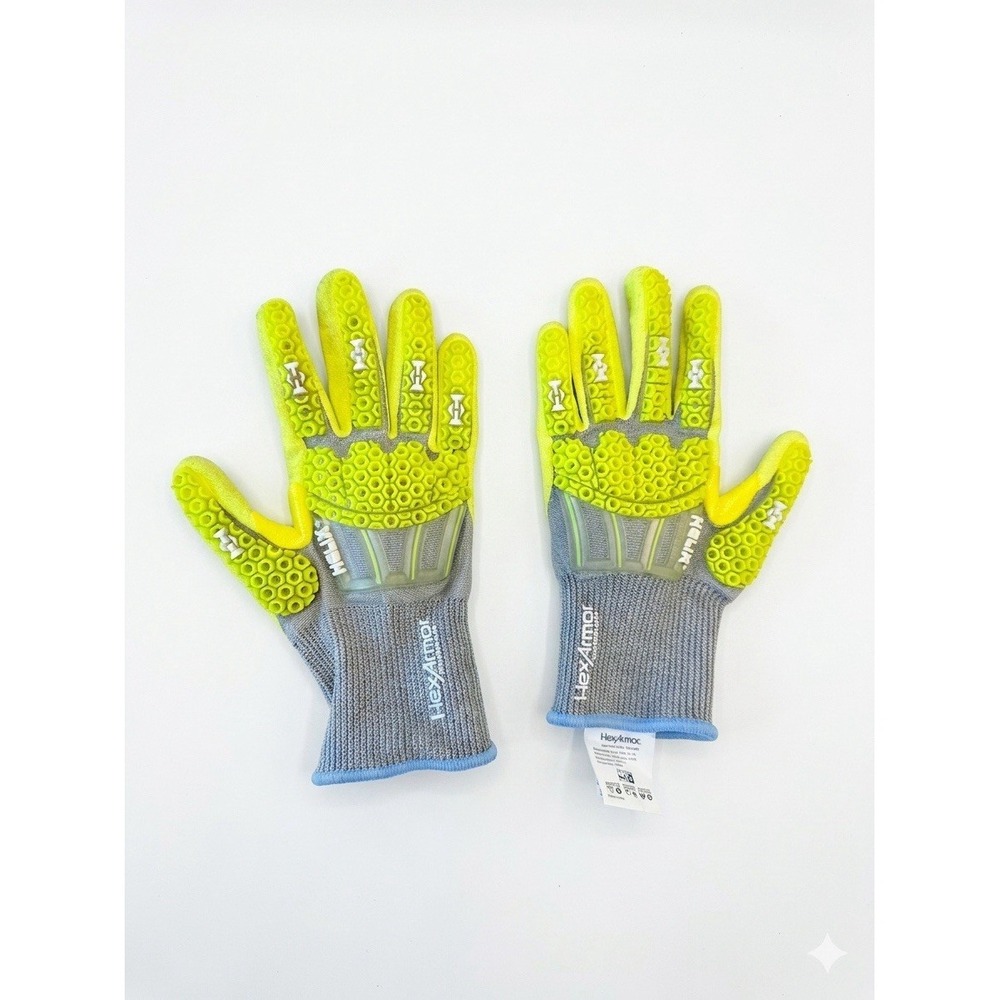 HexArmor Helix 3013IMP Puncture/Cut Proof Work Gloves Sz Medium Neon/Gray/Blue
